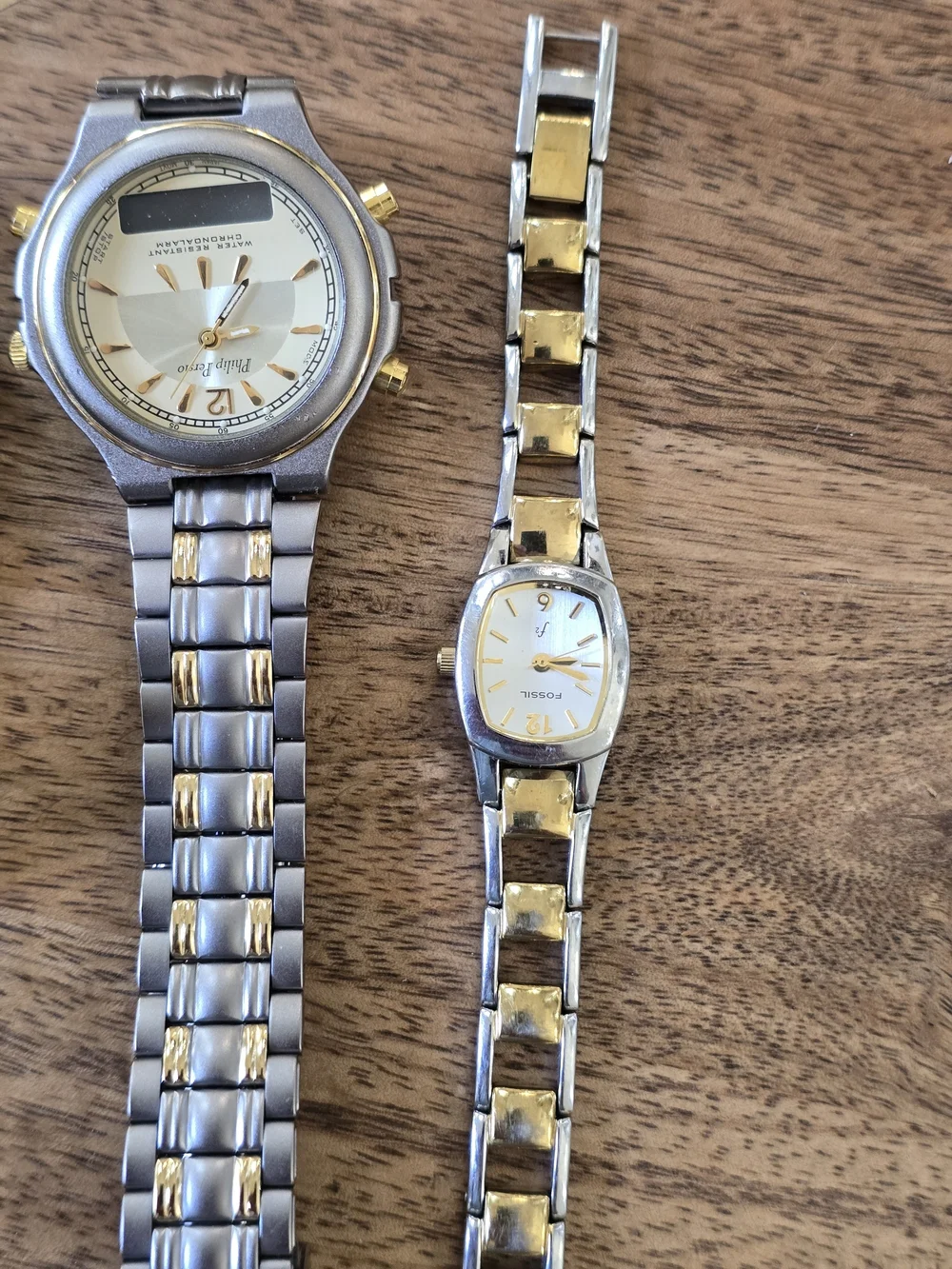 Fossil Two-Tone Stainless Steel Chronograph Watch - Gold & Silver Parts Only